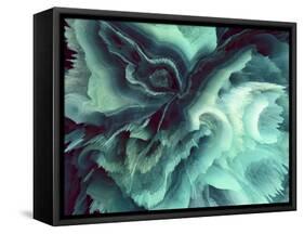 Digital Agate - Teal-null-Framed Stretched Canvas