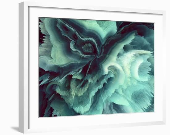 Digital Agate - Teal-null-Framed Art Print