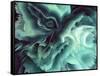 Digital Agate - Teal-null-Framed Stretched Canvas
