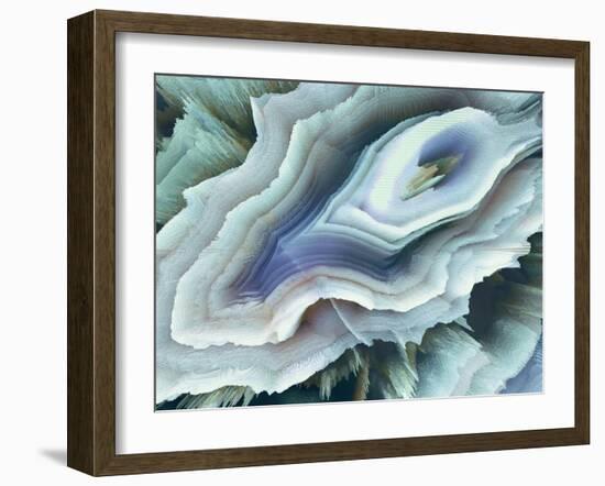 Digital Agate - Teal-null-Framed Art Print