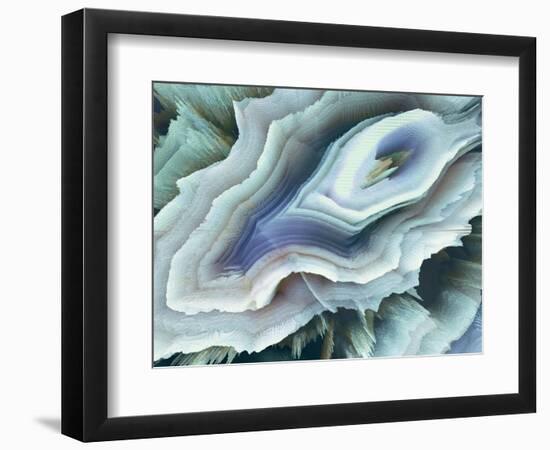 Digital Agate - Teal-null-Framed Art Print