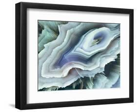 Digital Agate - Teal-null-Framed Art Print