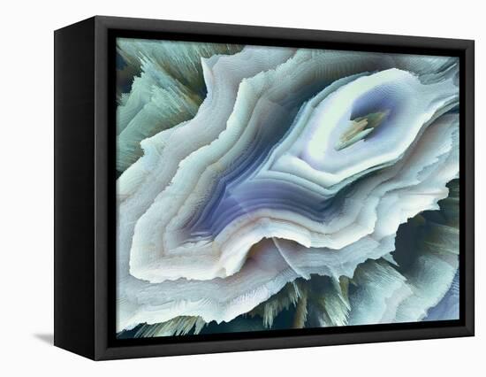 Digital Agate - Teal-null-Framed Stretched Canvas