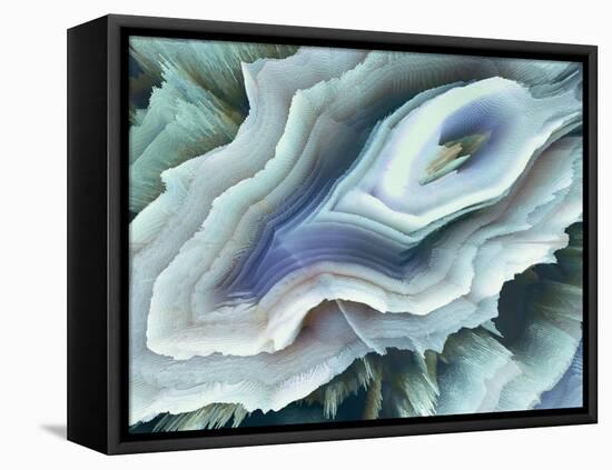 Digital Agate - Teal-null-Framed Stretched Canvas