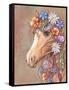 Digital Art - a Horse's Head with Flowers and Feathers in Hippie Style. Bohemian Chic.-yulianas-Framed Stretched Canvas