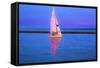 Digital Art Colorful Sailboat At Dusk-Anthony Paladino-Framed Stretched Canvas