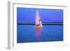 Digital Art Colorful Sailboat At Dusk-Anthony Paladino-Framed Giclee Print