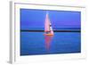 Digital Art Colorful Sailboat At Dusk-Anthony Paladino-Framed Giclee Print