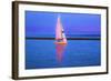 Digital Art Colorful Sailboat At Dusk-Anthony Paladino-Framed Giclee Print