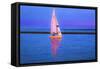 Digital Art Colorful Sailboat At Dusk-Anthony Paladino-Framed Stretched Canvas