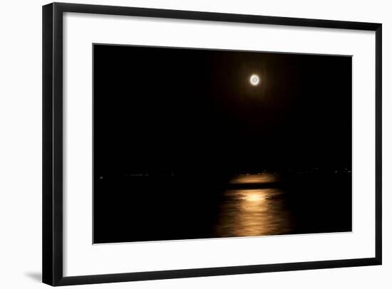 Digital Art Full Moon Over Lake-Anthony Paladino-Framed Giclee Print