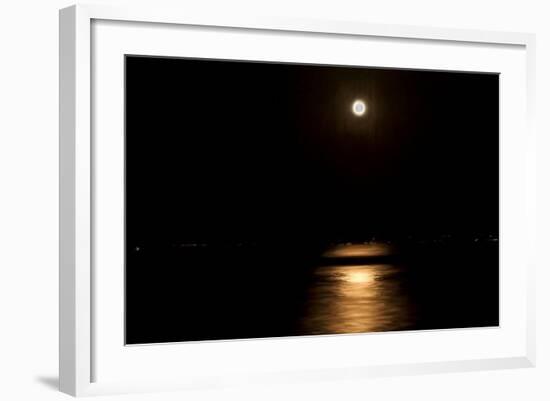Digital Art Full Moon Over Lake-Anthony Paladino-Framed Giclee Print