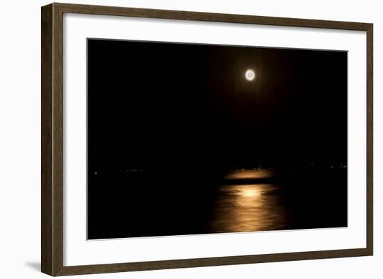 Digital Art Full Moon Over Lake-Anthony Paladino-Framed Giclee Print