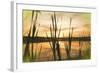 Digital art giant reeds colorful sunset in crayon-Anthony Paladino-Framed Giclee Print