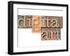 Digital Art - Isolated Text in Vintage Letterpress Wood Type-PixelsAway-Framed Art Print