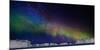 Digital Composite - Aurora Borealis or Northern Lights in Iceland and Icebergs in Greenland-null-Mounted Photographic Print