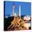 Digital Composite, Iwo Jima Memorial with Washington Monument in the Background, Arlington Natio...-null-Stretched Canvas