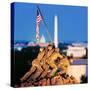 Digital Composite, Iwo Jima Memorial with Washington Monument in the Background, Arlington Natio...-null-Stretched Canvas