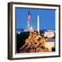 Digital Composite, Iwo Jima Memorial with Washington Monument in the Background, Arlington Natio...-null-Framed Photographic Print