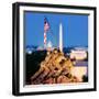 Digital Composite, Iwo Jima Memorial with Washington Monument in the Background, Arlington Natio...-null-Framed Photographic Print