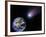 Digital Composite of a Comet Heading Towards Earth-Stocktrek Images-Framed Photographic Print