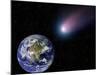 Digital Composite of a Comet Heading Towards Earth-Stocktrek Images-Mounted Photographic Print