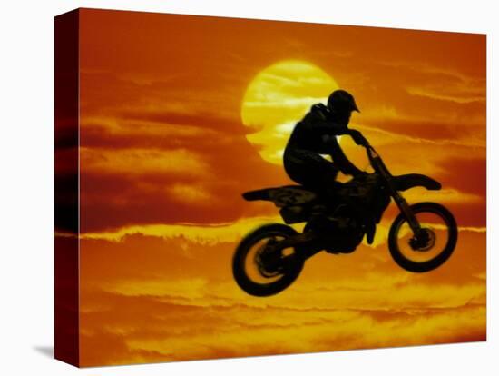 Digital Composite of Motocross Racer Doing Jump-Steve Satushek-Stretched Canvas