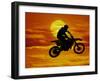 Digital Composite of Motocross Racer Doing Jump-Steve Satushek-Framed Premium Photographic Print