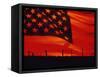 Digital Composite of the American Flag over the Countryside-null-Framed Stretched Canvas