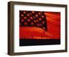 Digital Composite of the American Flag over the Countryside-null-Framed Photographic Print