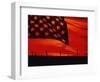 Digital Composite of the American Flag over the Countryside-null-Framed Photographic Print