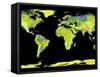 Digital Elevation Model of the Continents on Earth-null-Framed Stretched Canvas