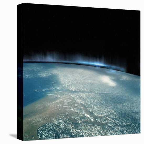 Digital Illustration of Aurora Borealis from Space-Photodisc-Stretched Canvas