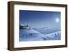 Digital Painting of a Silent Christmas Night in the Snow Covered Mountains.-Inga Nielsen-Framed Photographic Print