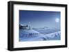 Digital Painting of a Silent Christmas Night in the Snow Covered Mountains.-Inga Nielsen-Framed Photographic Print