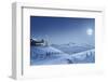 Digital Painting of a Silent Christmas Night in the Snow Covered Mountains.-Inga Nielsen-Framed Photographic Print