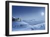 Digital Painting of a Silent Christmas Night in the Snow Covered Mountains.-Inga Nielsen-Framed Photographic Print