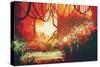 Digital Painting of Fantasy Autumn Forest,Illustration-Tithi Luadthong-Stretched Canvas