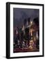 Digital Painting of the Light Trails in the Modern City,Illustration-Tithi Luadthong-Framed Art Print