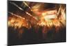 Digital Painting Showing Cheering Crowd at Concert,Illustration-Tithi Luadthong-Mounted Art Print