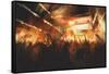 Digital Painting Showing Cheering Crowd at Concert,Illustration-Tithi Luadthong-Framed Stretched Canvas