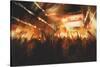 Digital Painting Showing Cheering Crowd at Concert,Illustration-Tithi Luadthong-Stretched Canvas