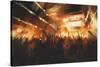 Digital Painting Showing Cheering Crowd at Concert,Illustration-Tithi Luadthong-Stretched Canvas