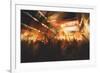 Digital Painting Showing Cheering Crowd at Concert,Illustration-Tithi Luadthong-Framed Art Print