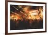 Digital Painting Showing Cheering Crowd at Concert,Illustration-Tithi Luadthong-Framed Art Print