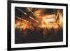 Digital Painting Showing Cheering Crowd at Concert,Illustration-Tithi Luadthong-Framed Art Print