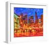 Digital Render-Night Cityscape-null-Framed Art Print