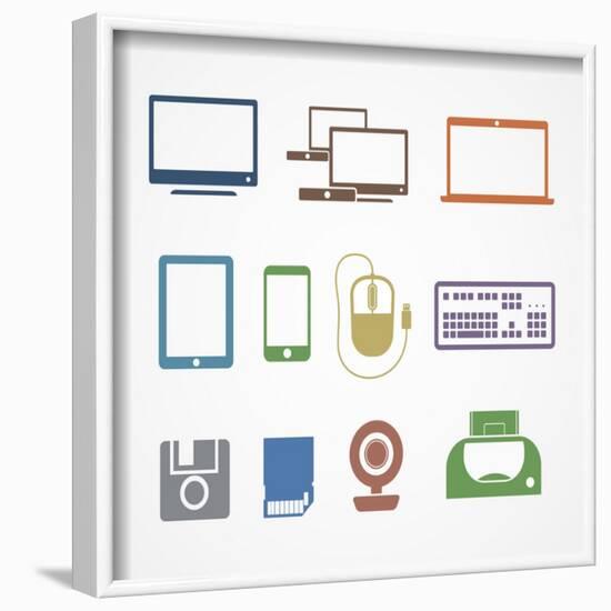 Digital Stuff Icons-tovovan-Framed Art Print