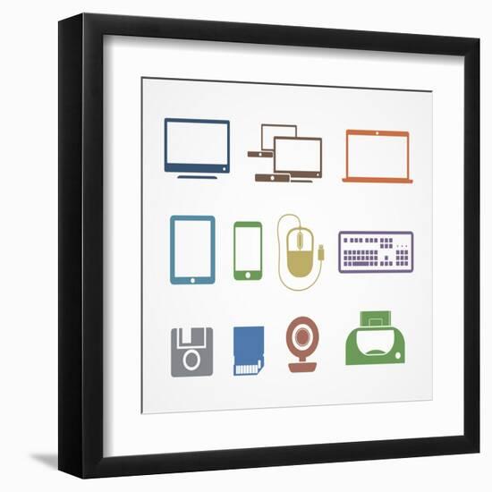 Digital Stuff Icons-tovovan-Framed Art Print