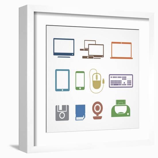 Digital Stuff Icons-tovovan-Framed Art Print